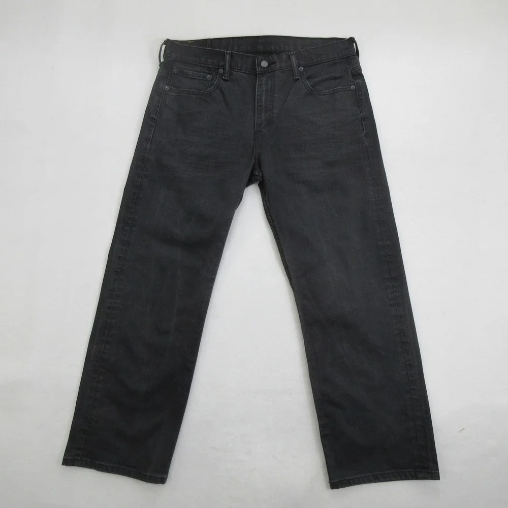 Levi's Men's Jeans 33x28 569 Loose Straight Black Denim Pants